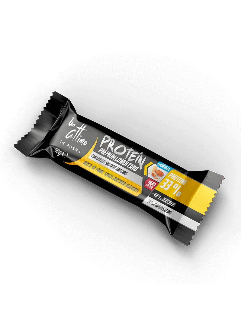 Protein Bar 33% – Salted Caramel & Peanut Flavor | Low Carb, High Protein Snack, Bundle of 25