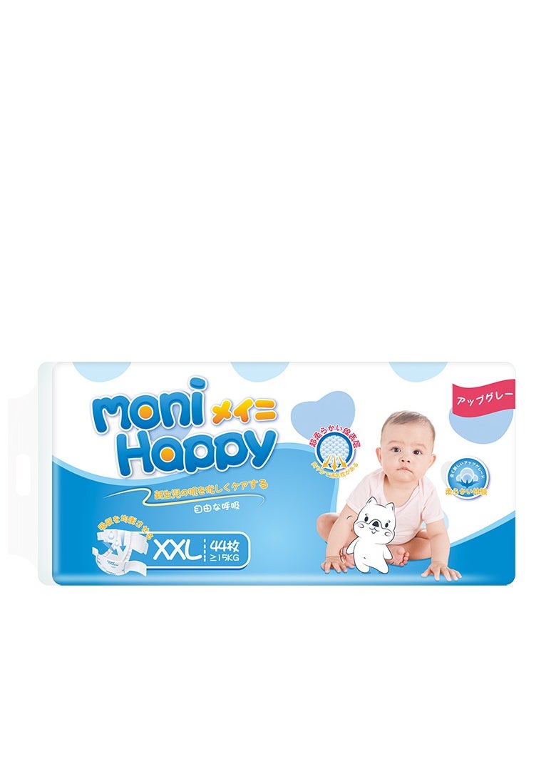 Super Baby Taped Diaper Super Absorption  Fluffy non-woven fabric,Size 5  Smart wetness detector, Double-leak guard-XXL（15-20kg ） 44 pcs