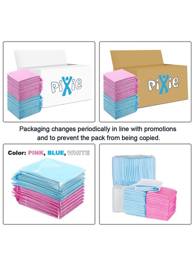 Pixie Disposable Changing Mats, 55 Counts, Soft Waterproof Mat, Portable Leak Proof Changing Mat, New Mom Leak-Proof Under pad, Mattress Table Protector Pad