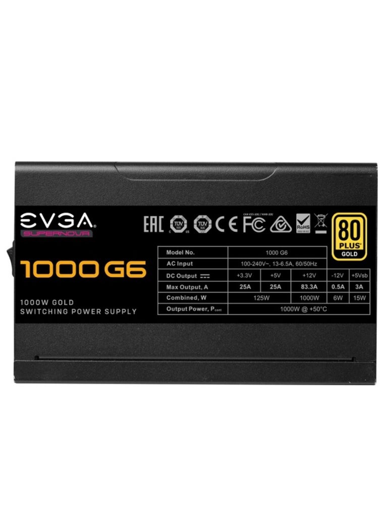 EVGA SuperNOVA 1000 G6 80 Plus Gold Fully Modular Power Supply | 220-G6-1000-X3 (UK)