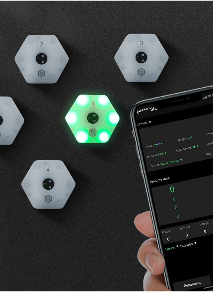 Lubeby Smart Reaction Training Light Speed Agility Improvement Reaction Lights Training Pods for Soccer Basketball Boxing Training (6 Lights/Set)