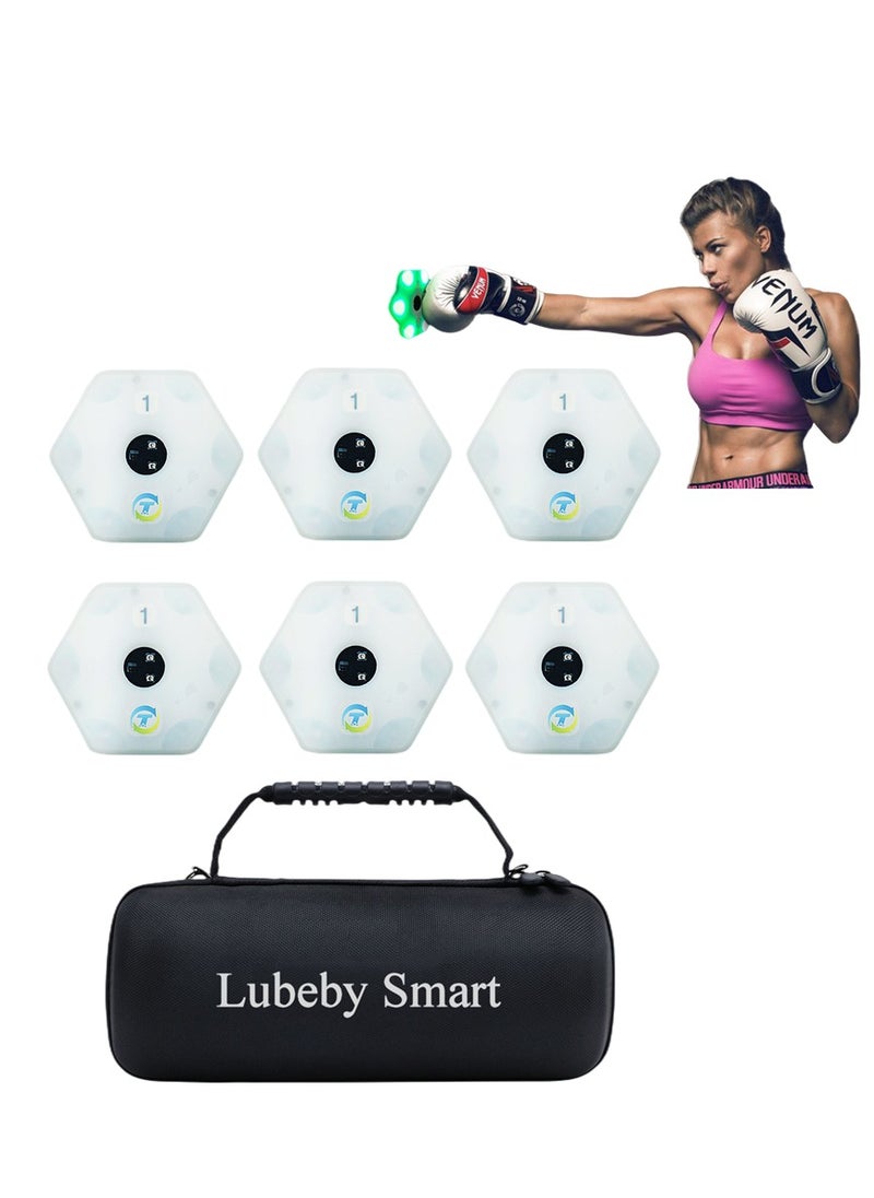 Lubeby Smart Reaction Training Light Speed Agility Improvement Reaction Lights Training Pods for Soccer Basketball Boxing Training (6 Lights/Set)