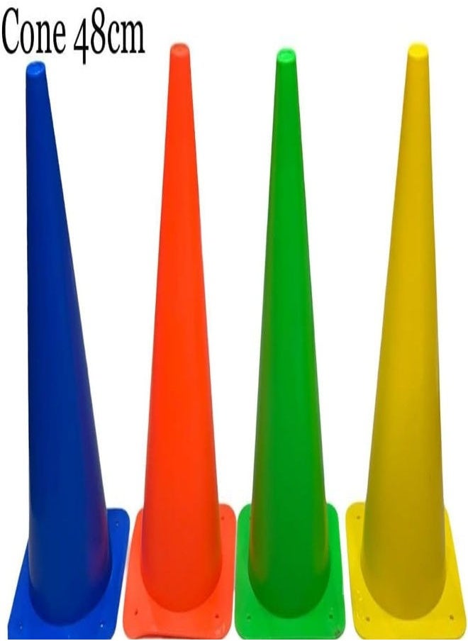 Plastic Training & Playing Field Equipment 48cm Cone Markers Pack of 20 (Colour May Vary), Assorted