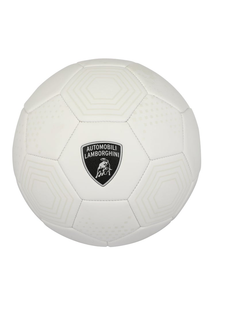 LAMBORGHINI #5 MACHINE SEWING PVC SOCCER BALL - WHITE (Size 5)