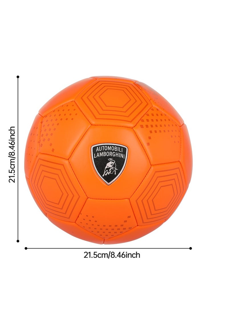 LAMBORGHINI #5 MACHINE SEWING PVC SOCCER BALL - ORANGE (Size 5)