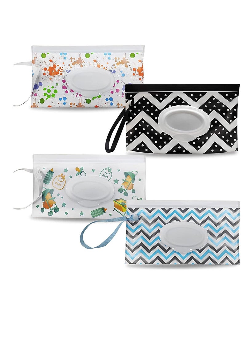 Baby Wipe Dispenser,Portable Refillable Wipe Holder,Baby Wipes Container,Wipes Dispenser, Reusable Travel Wet Wipe Pouch