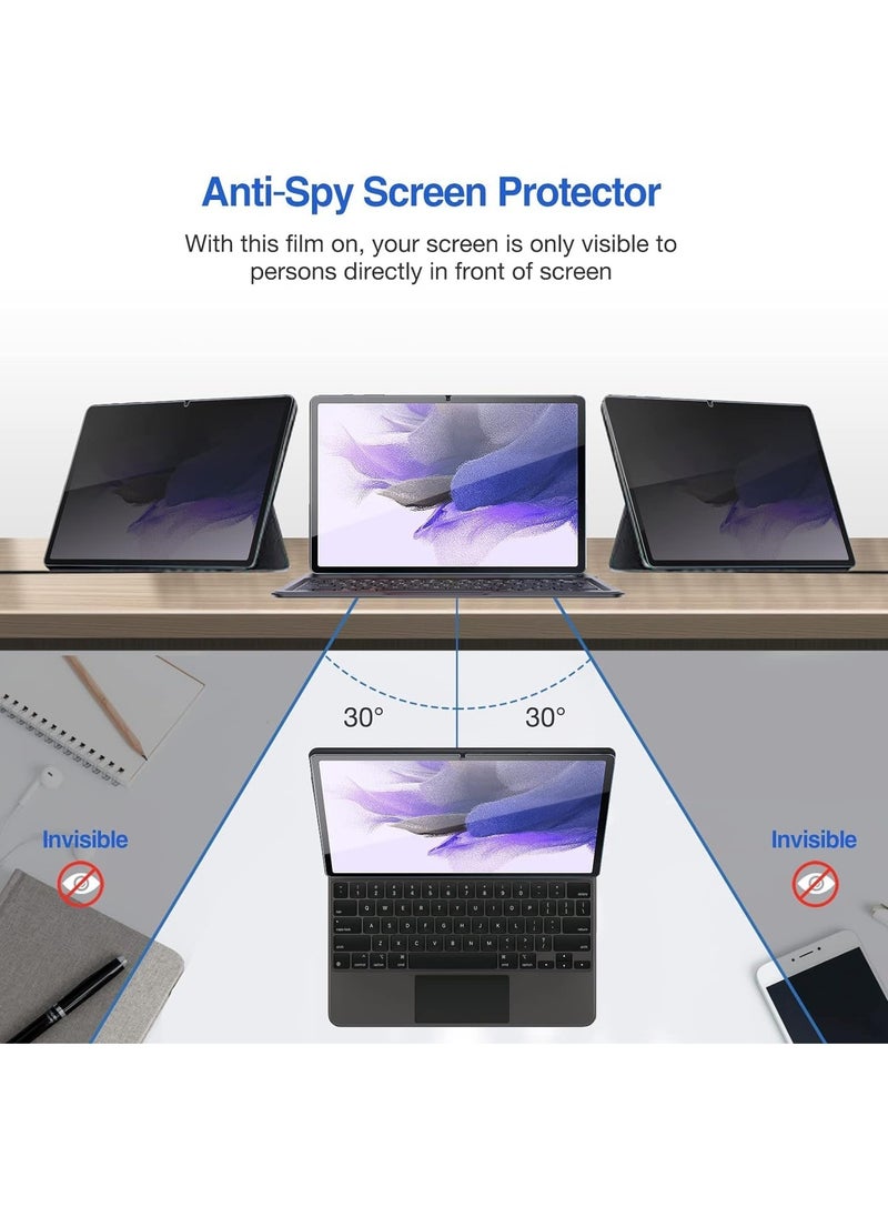 Privacy Screen Protector Compatible with Samsung Galaxy Tab S9 FE Plus 2023 12.4 inch (SM-X610/X616), Anti-Spy Tempered Glass Tinted Screen Film Guard