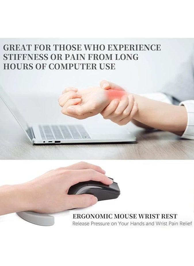 2 Pack Ergonomic Mouse Pad，Ergonomic Mouse Wrist Rest with Adaptive Moving Pad Wrist Rest for Pain Relief Provides Ultimate Comfort Ensures Hand&Wrist Pressure Relief（Black+Grey)