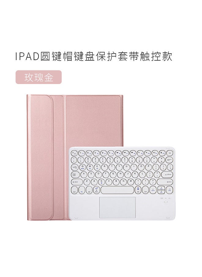 Bluetooth Keyboard, 11 Round Keycap Keyboard, 10.2 Pen Slot Silicone Tablet Keyboard, Suitable for 10th Generation iPad