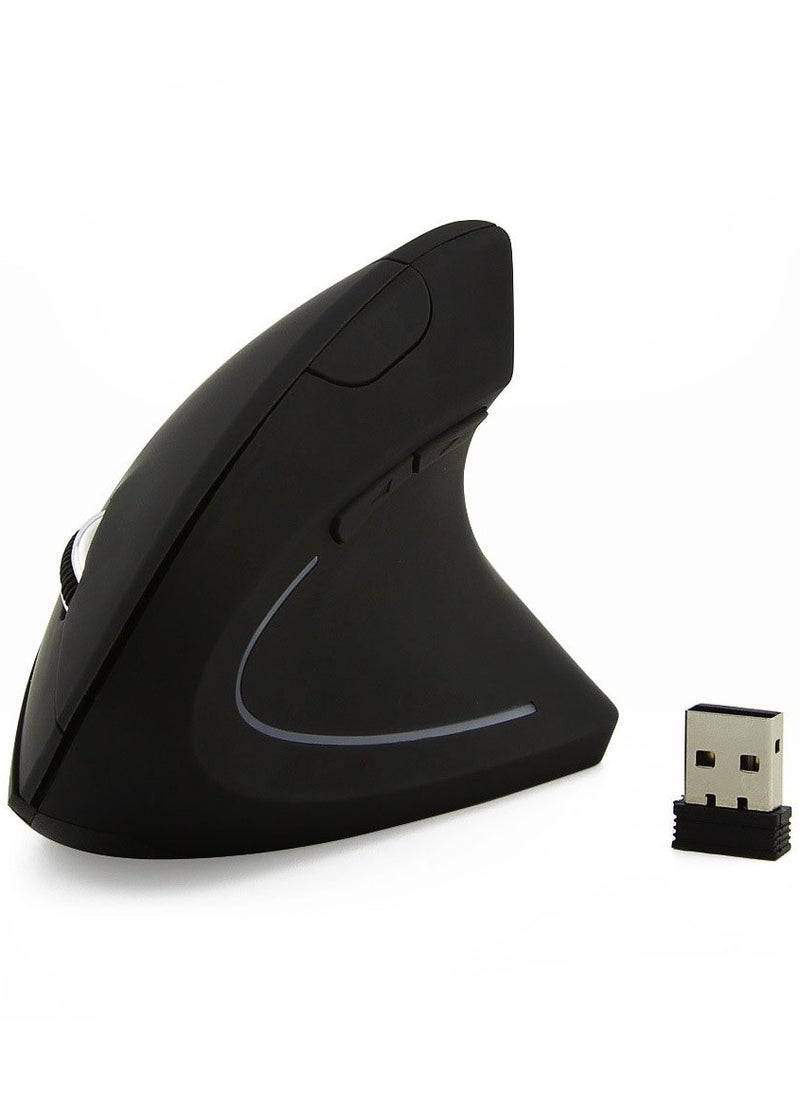 Ergonomic Mouse Wireless,Ergo Mouse Vertical Mouse 6 Buttons 3 Adjustable DPI 800/1200/1600 Levels,Sideways Mouse Right Handed for Computers and Laptops（Black）