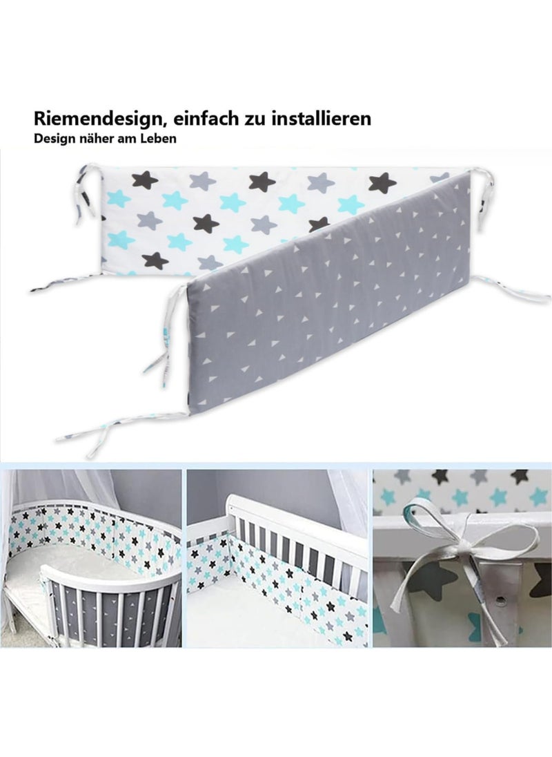 Crib Bumper Breathable Cot Bumper Breathable Mesh Cot Liner Crib Rail Cover Baby Crib Bumper Baby Boys Girls Nursery Breathable Crib Bedding Baby Bed Bumper 130x30cm