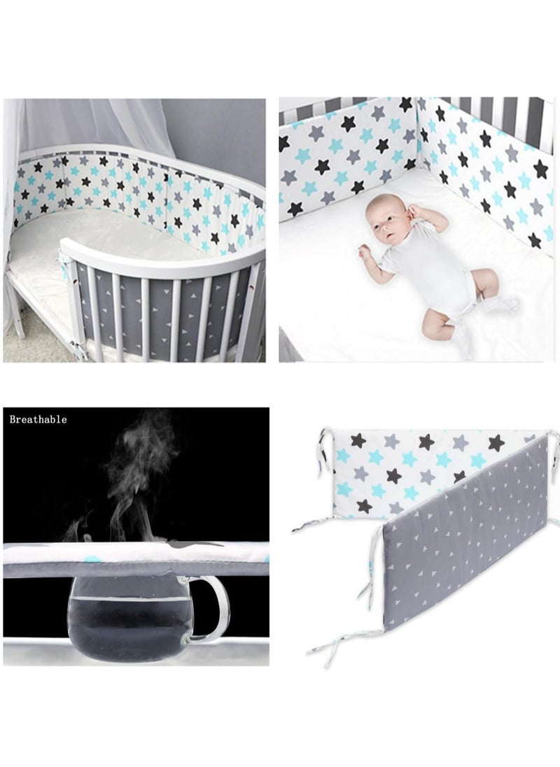 Crib Bumper Breathable Cot Bumper Breathable Mesh Cot Liner Crib Rail Cover Baby Crib Bumper Baby Boys Girls Nursery Breathable Crib Bedding Baby Bed Bumper 130x30cm