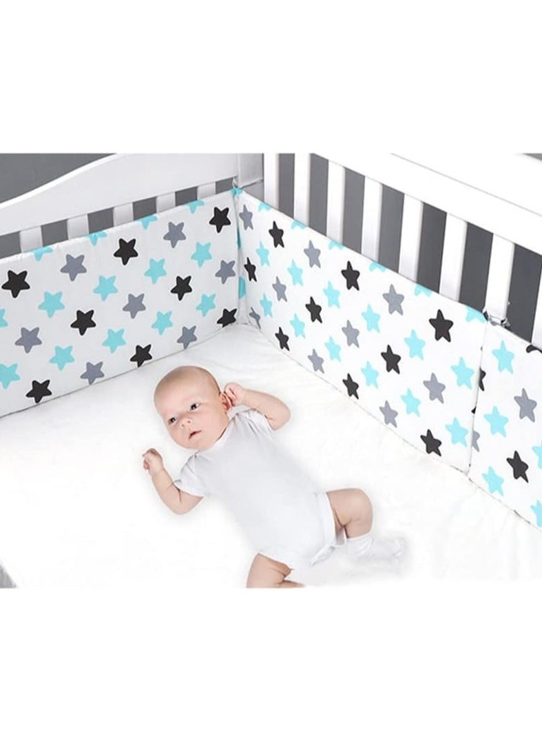 Crib Bumper Breathable Cot Bumper Breathable Mesh Cot Liner Crib Rail Cover Baby Crib Bumper Baby Boys Girls Nursery Breathable Crib Bedding Baby Bed Bumper 130x30cm