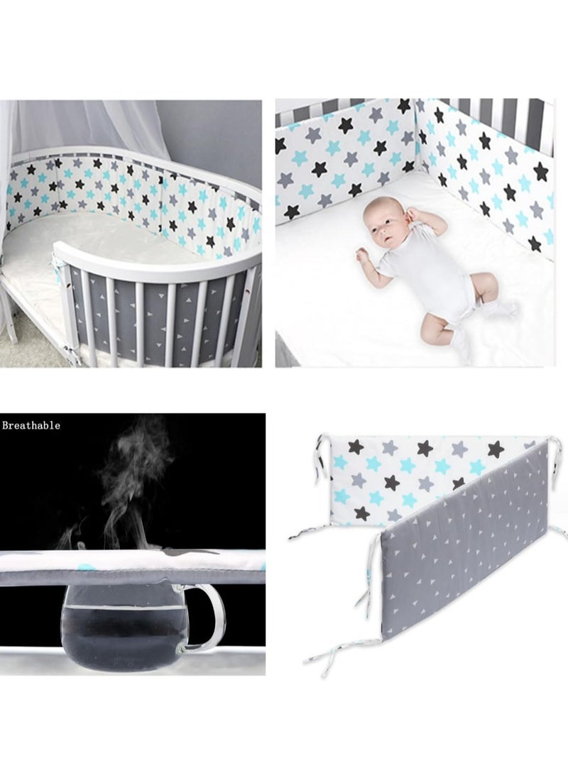 Crib Bumper Breathable Cot Bumper Breathable Mesh Cot Liner Crib Rail Cover Baby Crib Bumper Baby Boys Girls Nursery Breathable Crib Bedding Baby Bed Bumper 130x30cm