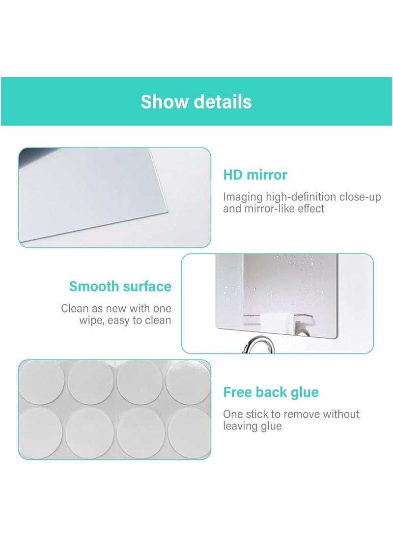 Pack of 4 Self-Adhesive Tile Mirrors (20 x 20 cm) – Flexible Non-Glass Acrylic Wall Mirror for Home Décor