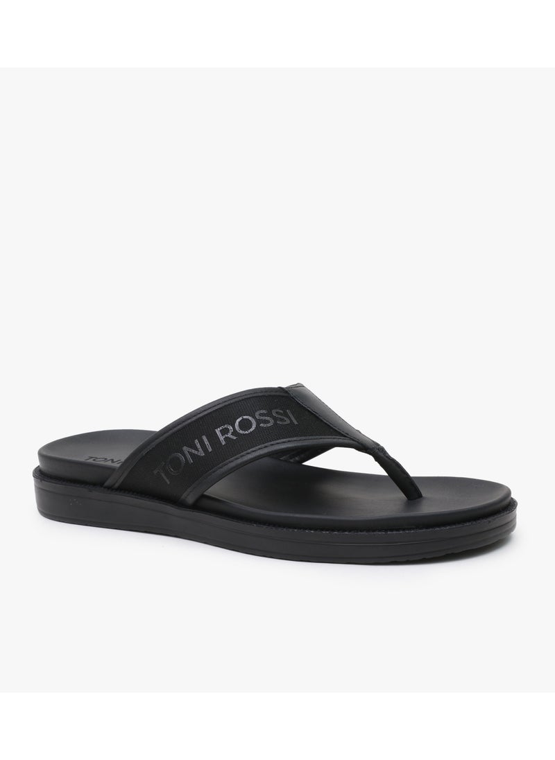 Logo Print Thong Flip Flops