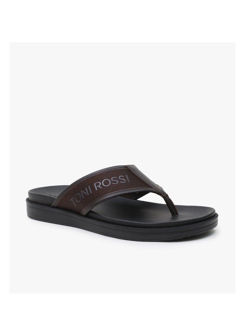 Logo Print Thong Flip Flops