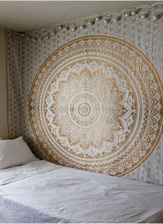 Mandala Luxury Wall Hanging Tapestry Beige/Brown 200 x 150centimeter