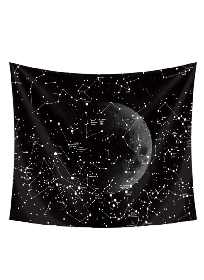 Moon Constellations Space Astrology Tapestry Black/White 59 x 51inch