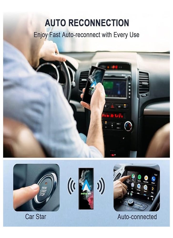 Wireless Android Auto Car Adapter,Wireless Android Auto Dongle - Connects Automatically to Android Auto,Easy Plug and Play Setup (black)