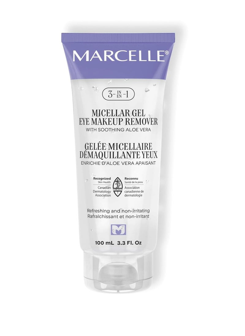 Marcelle 3-in-1 Micellar Gel Eye Makeup Remover, Hypoallergenic and Fragrance-Free, 3.3 fl oz