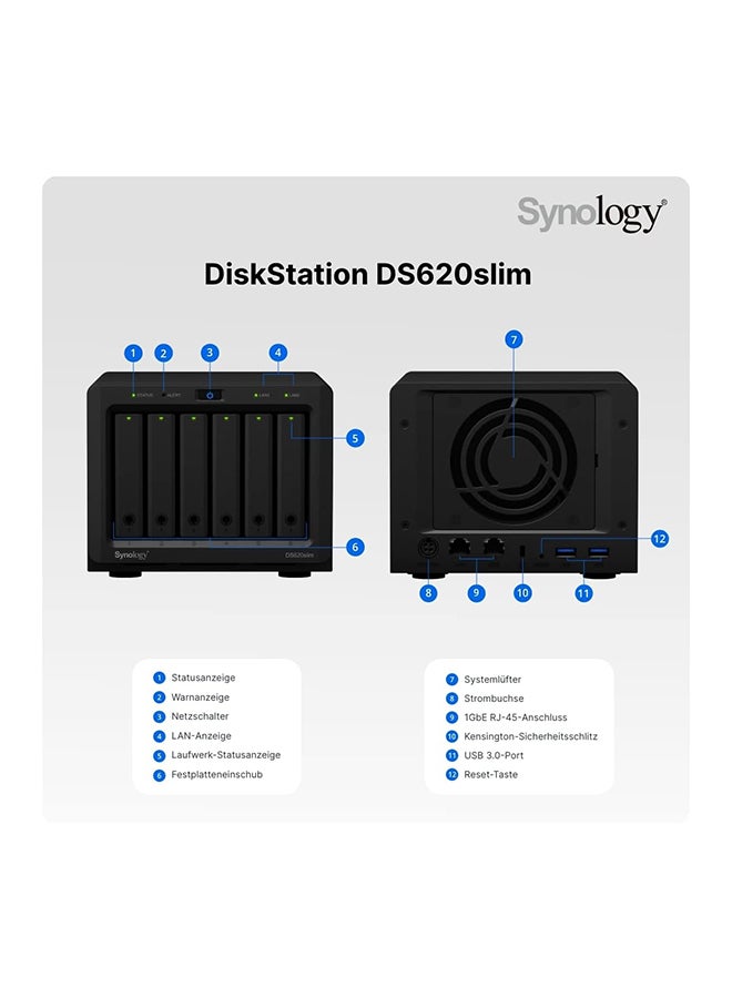 DiskStation DS620slim SAN/NAS Storage System Black