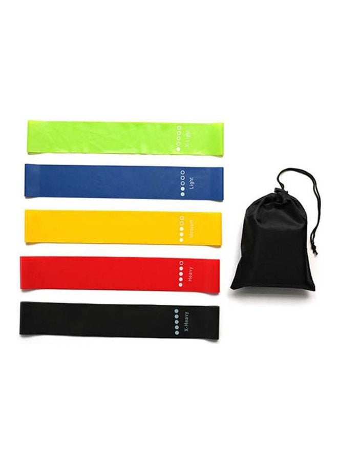 5-Piece Body Building Yoga Stretch Bands Fitness Resistance Belt Fitness Rubber Band Elastic Exercise Straps Indoor Sport Gym Pull Up For Fit Body Building Exercise 5.8X17.9cm