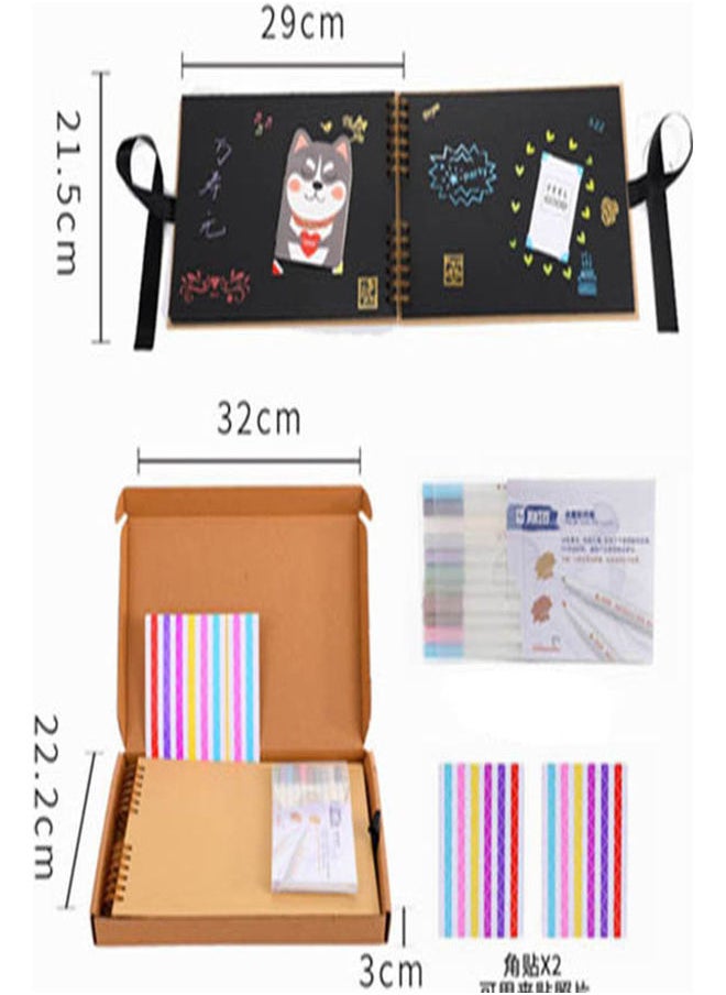 Scrapbook Photo Album Set Multicolour 29x21.5cm