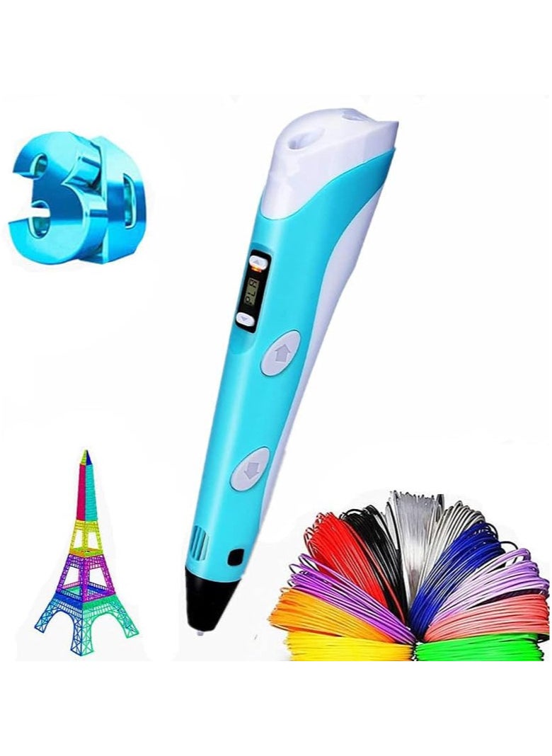 3D Pen 3D Printing Pens 3D Printer Starter Kit Upgrade Intelligent Automatic Feeding Drawing Pen With Display Charging Filament Refills 3 Colors 30 Feet For 3D Printing Pens