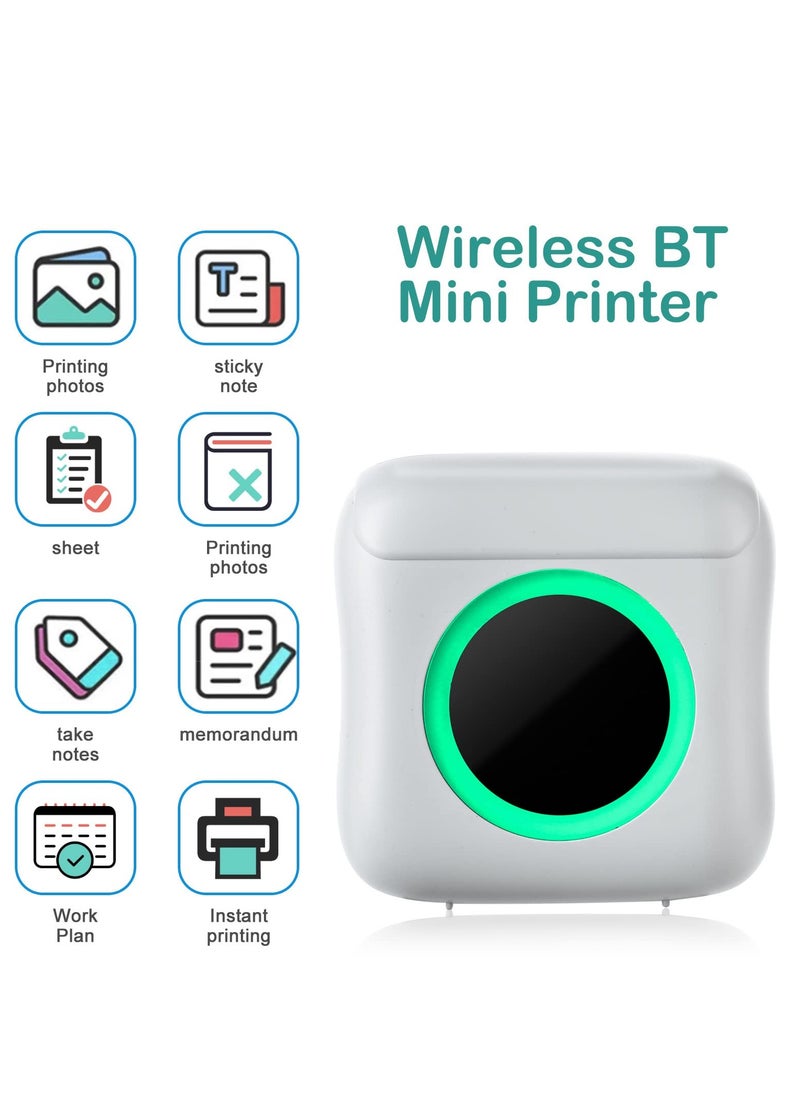 Mini Pocket Printer, Wireless Bluetooth Thermal Printer for iPhone & Android, Portable Inkless Label Printer for Photos Pictures Receipt Memos Notes Work List