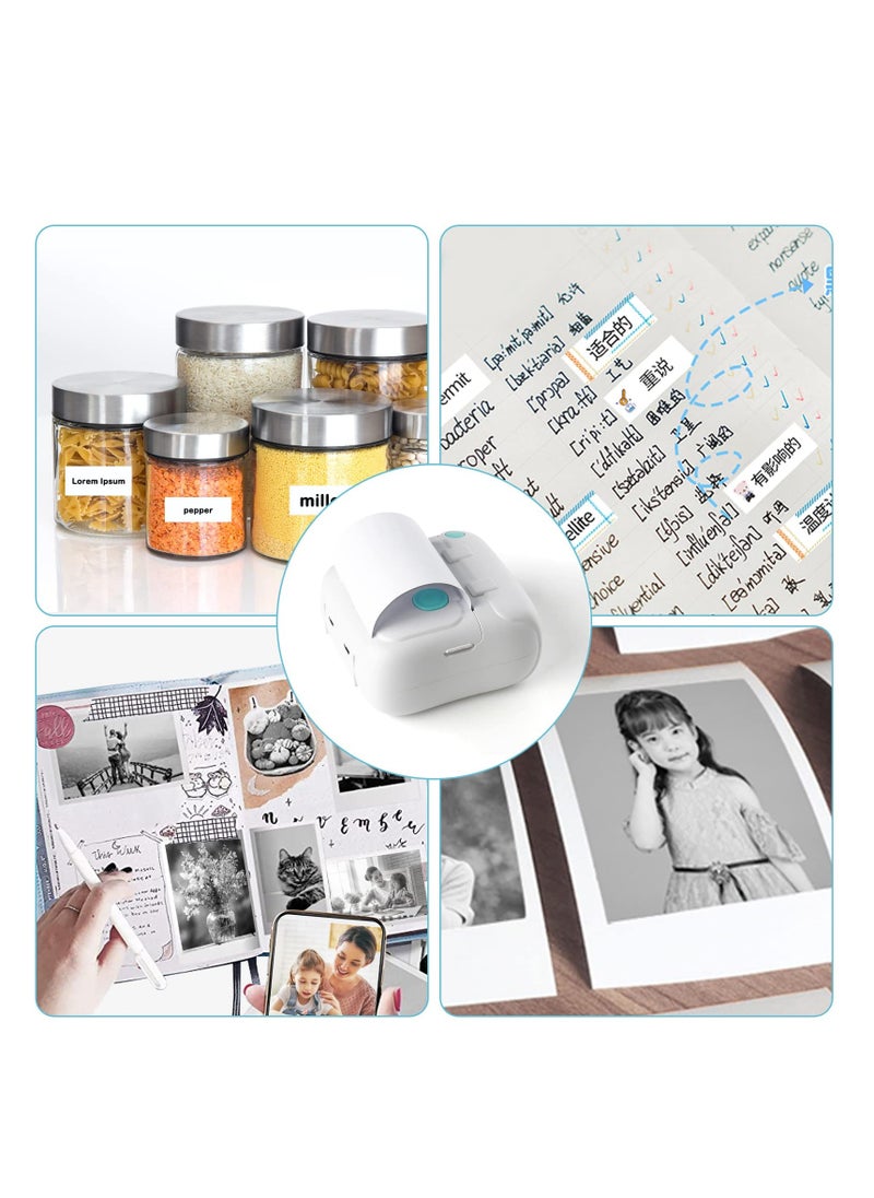 Mini Pocket Printer, Wireless Bluetooth Thermal Printer for iPhone & Android, Portable Inkless Label Printer for Photos Pictures Receipt Memos Notes Work List