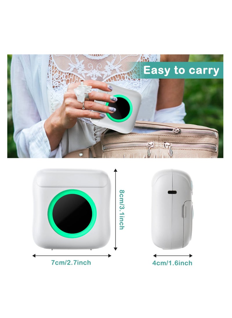 Mini Pocket Printer, Wireless Bluetooth Thermal Printer for iPhone & Android, Portable Inkless Label Printer for Photos Pictures Receipt Memos Notes Work List