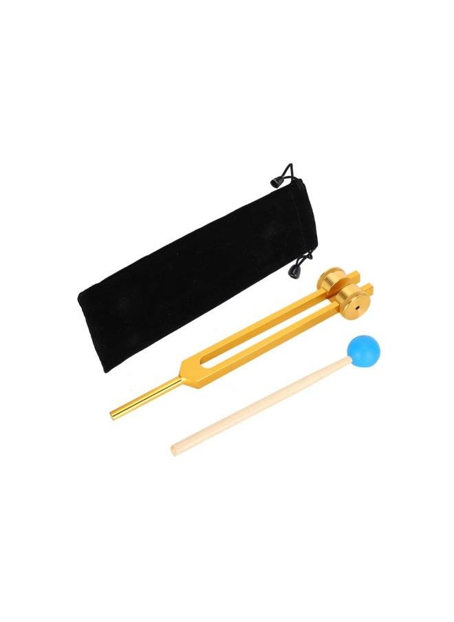 Tuning Fork, Aluminum Alloy 111Hz Tuning Fork Yoga Tuning Devices Yoga Meditation Tuning Energy Fork Solfeggio Tuning Forks For Tuning With Hammer(Gold)