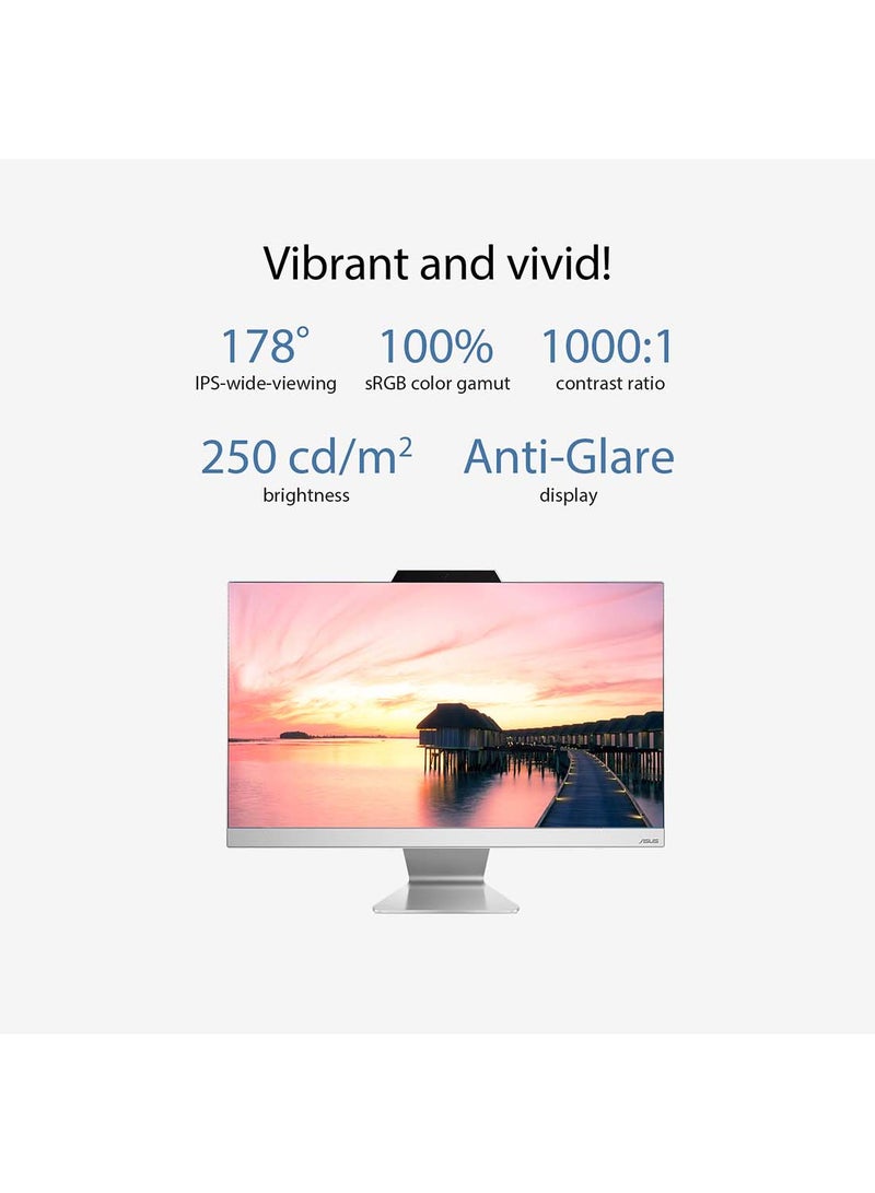 All In One Pc 23.8-Inch Display, Core i5-1335U Processor/8GB RAM/512GB SSD/Intel UHD Graphics/DOS(Without Windows) English/Arabic White