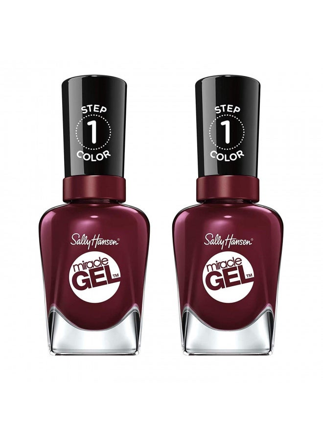 Pack of 2 Miracle Gel Nail Polish, Shade Wine Stock 479-0.5 Fl oz