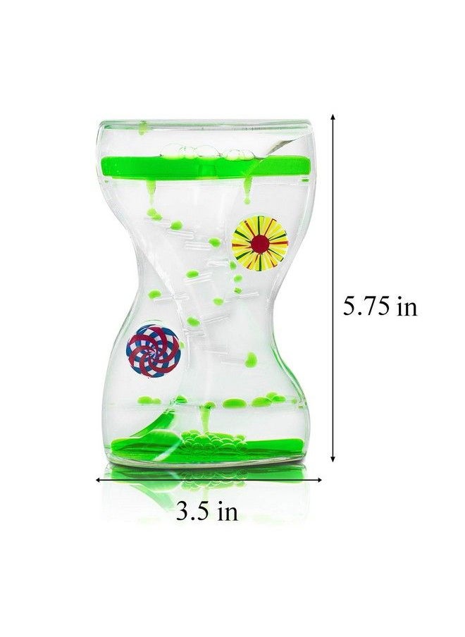 Colorful Liquid Motion Bubbler Desk Sensory Toy Timer Zig Zag Floating Rotating Circles For Play Fidgeting Captivating Distraction (Swirls)