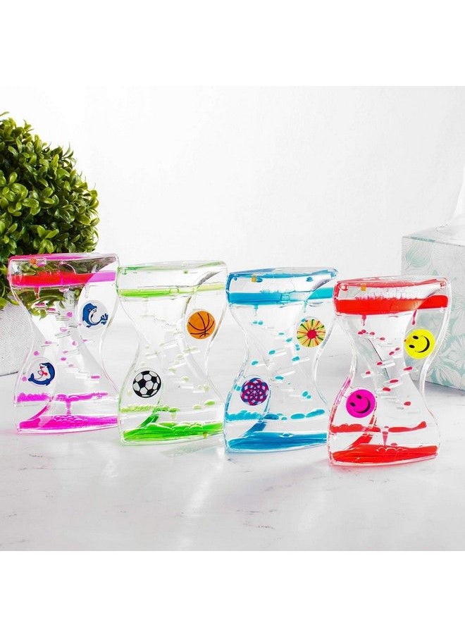 Colorful Liquid Motion Bubbler Desk Sensory Toy Timer Zig Zag Floating Rotating Circles For Play Fidgeting Captivating Distraction (Swirls)