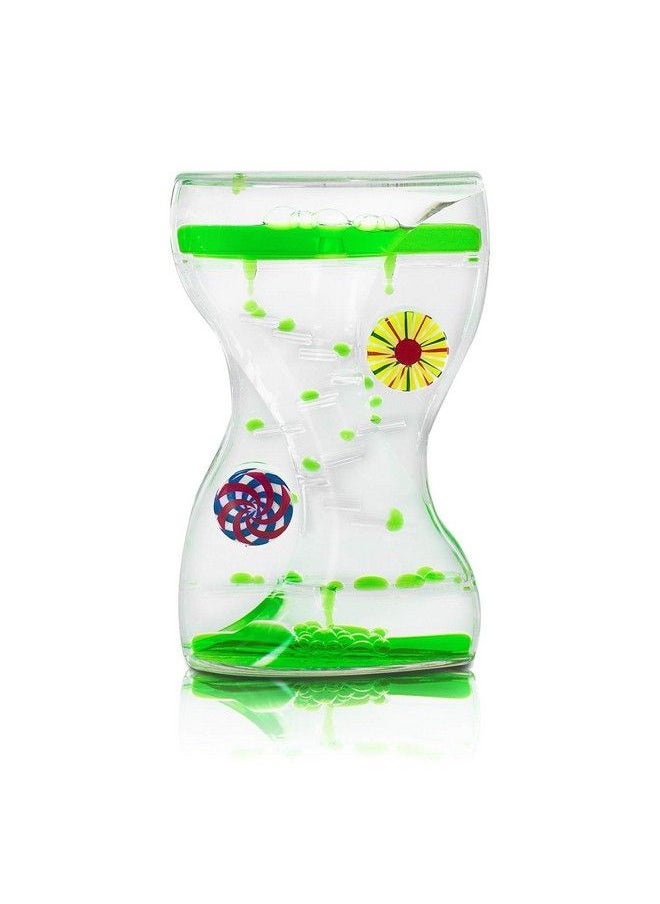 Colorful Liquid Motion Bubbler Desk Sensory Toy Timer Zig Zag Floating Rotating Circles For Play Fidgeting Captivating Distraction (Swirls)