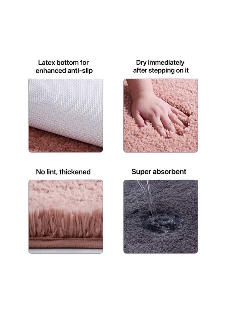 Ultra fine fiber bathroom floor mat with strong anti slip and water absorption properties, fast drying carpet mat suitable for living room, kitchen, bedroom, bathroom, balcony, home decoration (50 * 80cm), machine washable