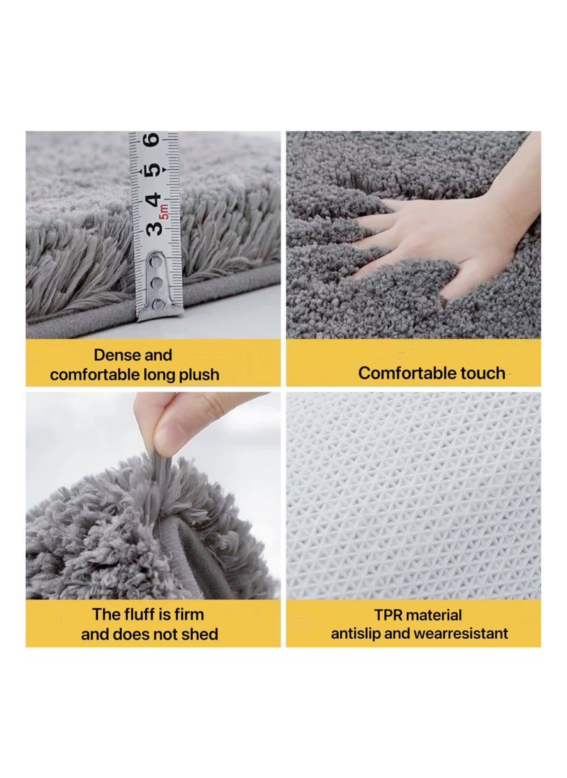 Ultra fine fiber bathroom floor mat with strong anti slip and water absorption properties, fast drying carpet mat suitable for living room, kitchen, bedroom, bathroom, balcony, home decoration (50 * 80cm), machine washable