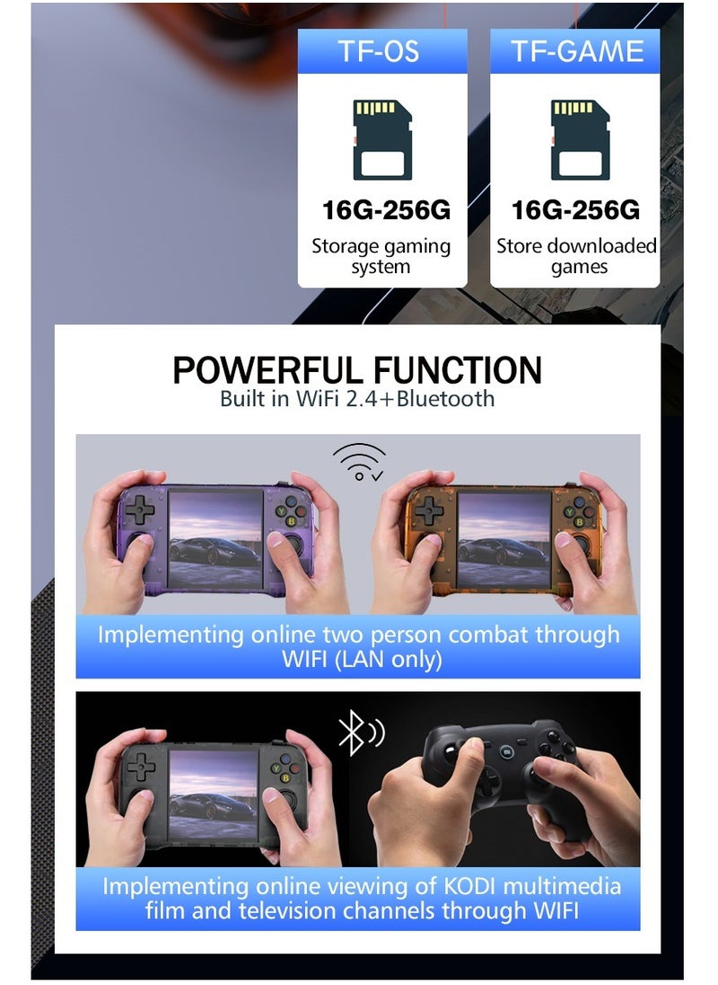 R46S Handheld Retro Gaming Console Linux System Preloaded With 8000+ Games 4 Inch Screen FPS 60HZ 4000mAh Wifi Bluetooth 32G+64G