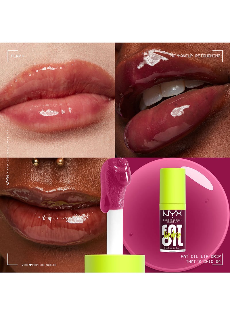 Fat Oil Lip Drip Moisturizing Shiny Vegan Tinted Lip Gloss Non-Sticky Finish 12H Hydration - Thats Chic