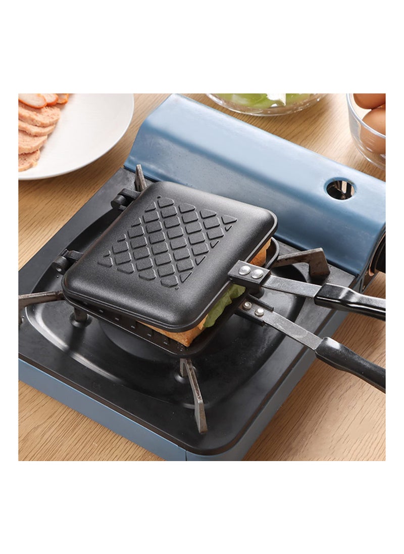 SYOSI Sandwich Maker, Non-stick Grilled Sandwich and Panini Maker Pan with Handle, Stovetop Toasted Sandwich Maker Aluminum Flip Pan for Home Kitchen