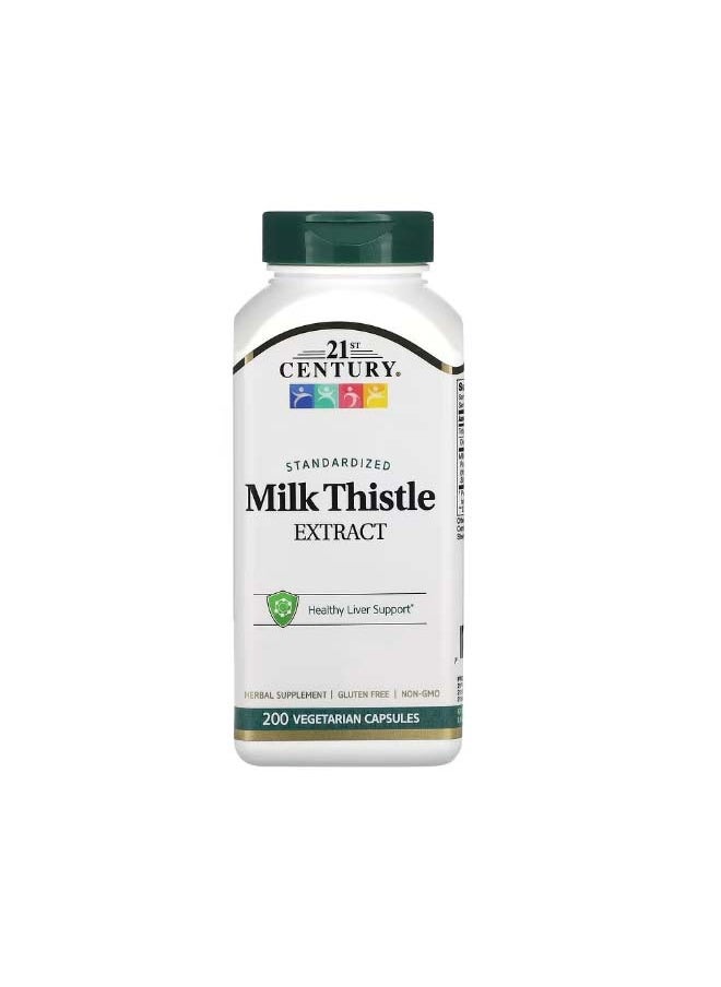 Standardized Milk Thistle Extract 200 Vegetarian Capsules