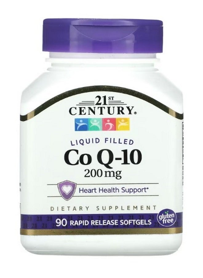 Liquid Filled CoQ10 200 mg 90 Rapid Release Softgels