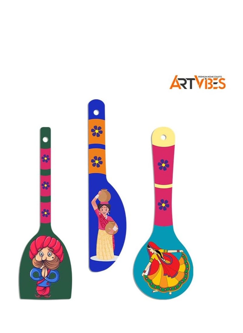 Wooden Wall Hanger for Home | Office | Living Room | Gift | Modern Decoration Items | Kitchen Wall Decor |Rajasthani Culture Home Decor Hanging Items