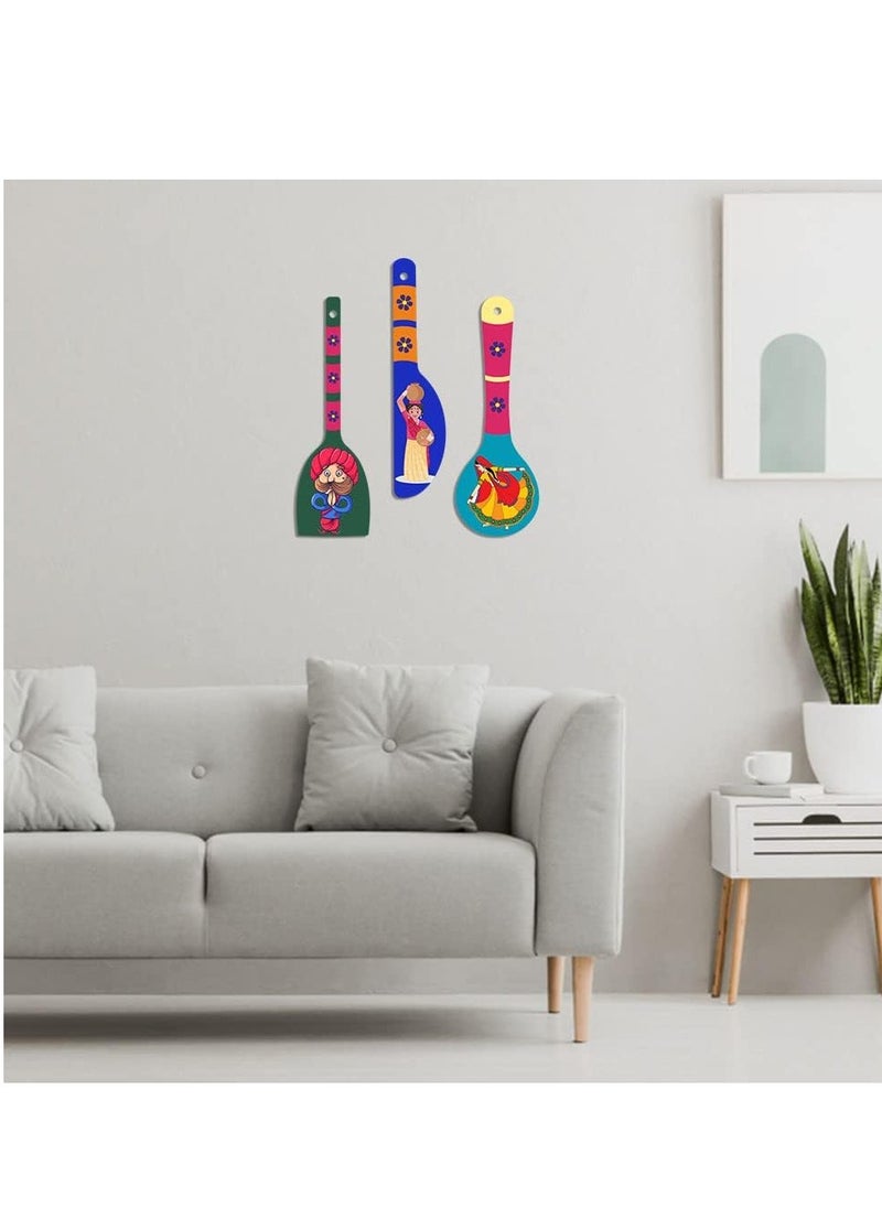 Wooden Wall Hanger for Home | Office | Living Room | Gift | Modern Decoration Items | Kitchen Wall Decor |Rajasthani Culture Home Decor Hanging Items