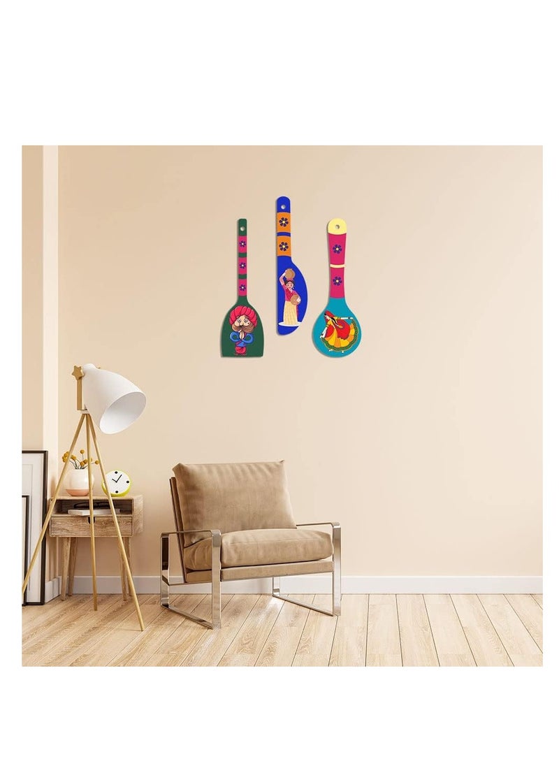 Wooden Wall Hanger for Home | Office | Living Room | Gift | Modern Decoration Items | Kitchen Wall Decor |Rajasthani Culture Home Decor Hanging Items