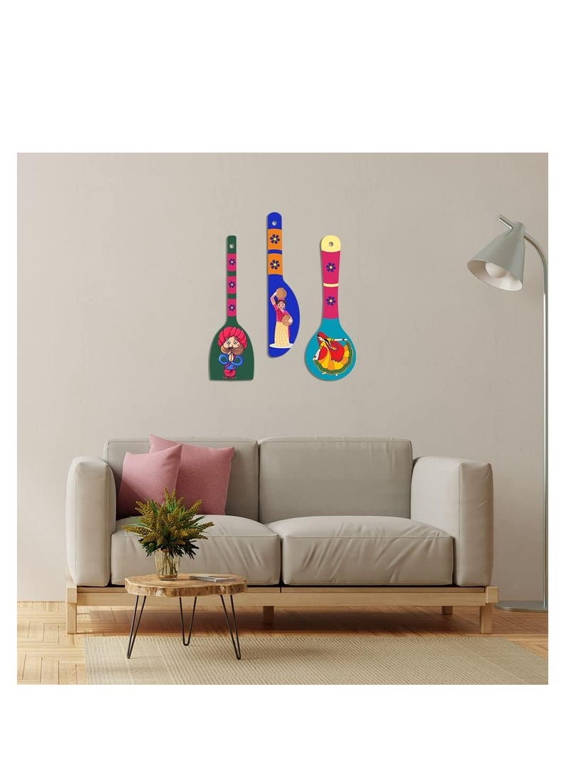Wooden Wall Hanger for Home | Office | Living Room | Gift | Modern Decoration Items | Kitchen Wall Decor |Rajasthani Culture Home Decor Hanging Items