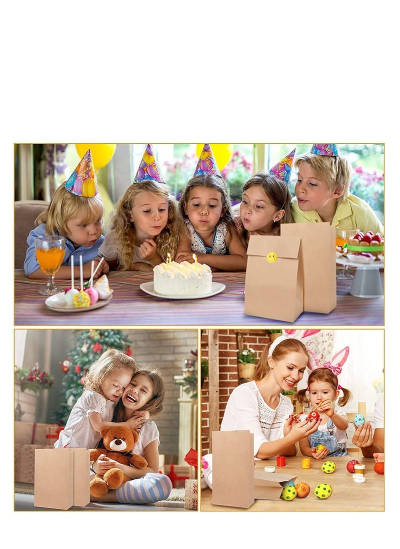 50 Pcs Brown Paper Lunch Bag 4lb Small Sandwich Kraft Paper Bags Strong Durable:15.5x10x30cm, Paper Food Bags, Paper Lunch Bags, Kraft Paper, Sweet Bags Without Handles for Wedding Birthday Party